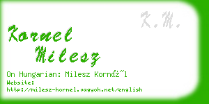 kornel milesz business card